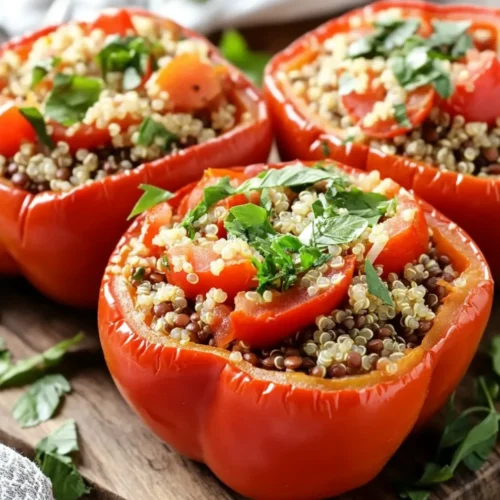 Quinoa and Lentil Stuffed Peppers