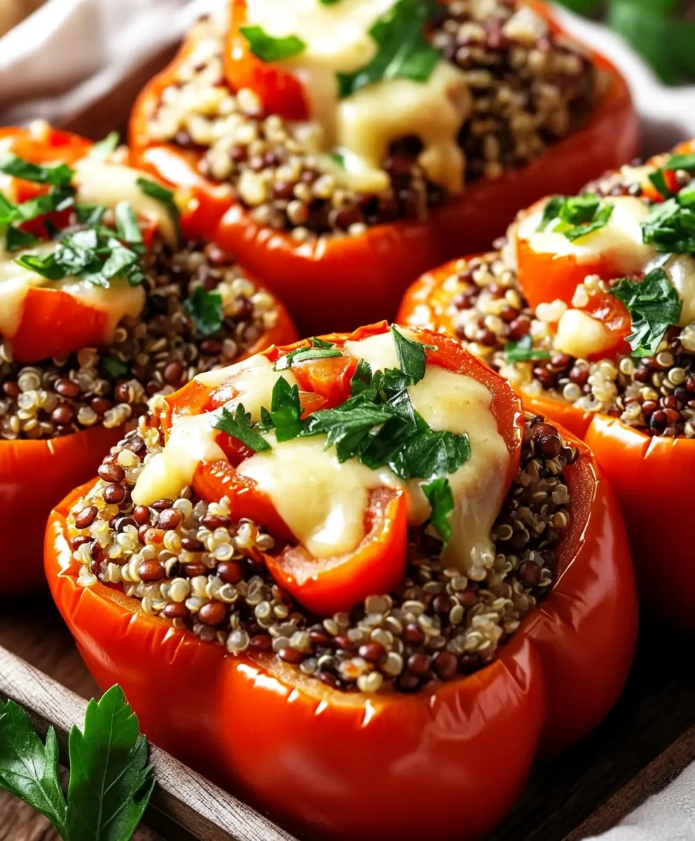 Quinoa and Lentil Stuffed Peppers