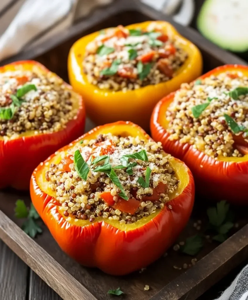 Lentil and Quinoa Stuffed Bell Peppers