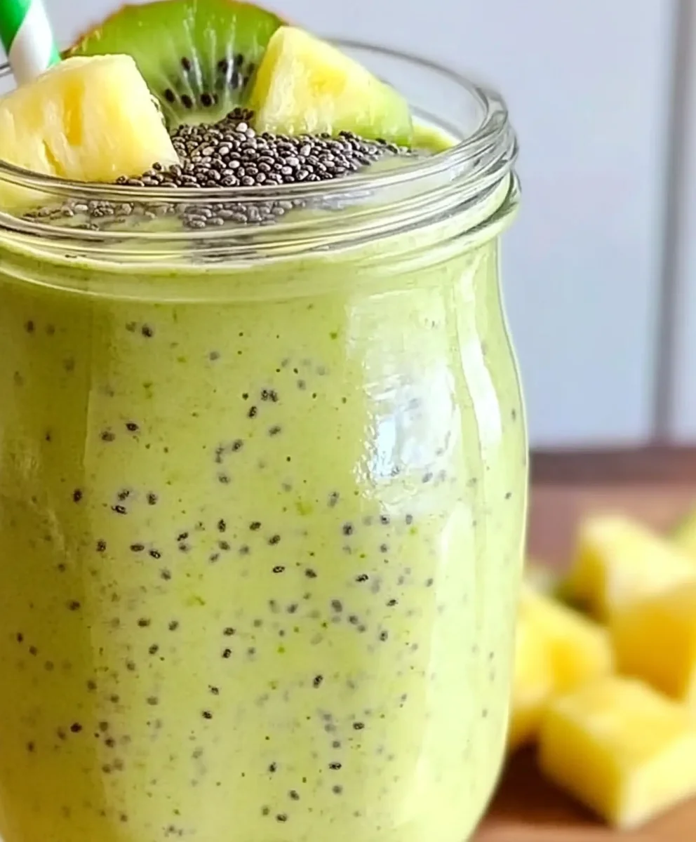 Kiwi, Pineapple & Chia Seed Smoothie