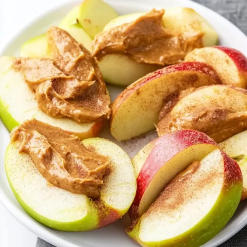 Apple Slices with Almond Butter and Cinnamon