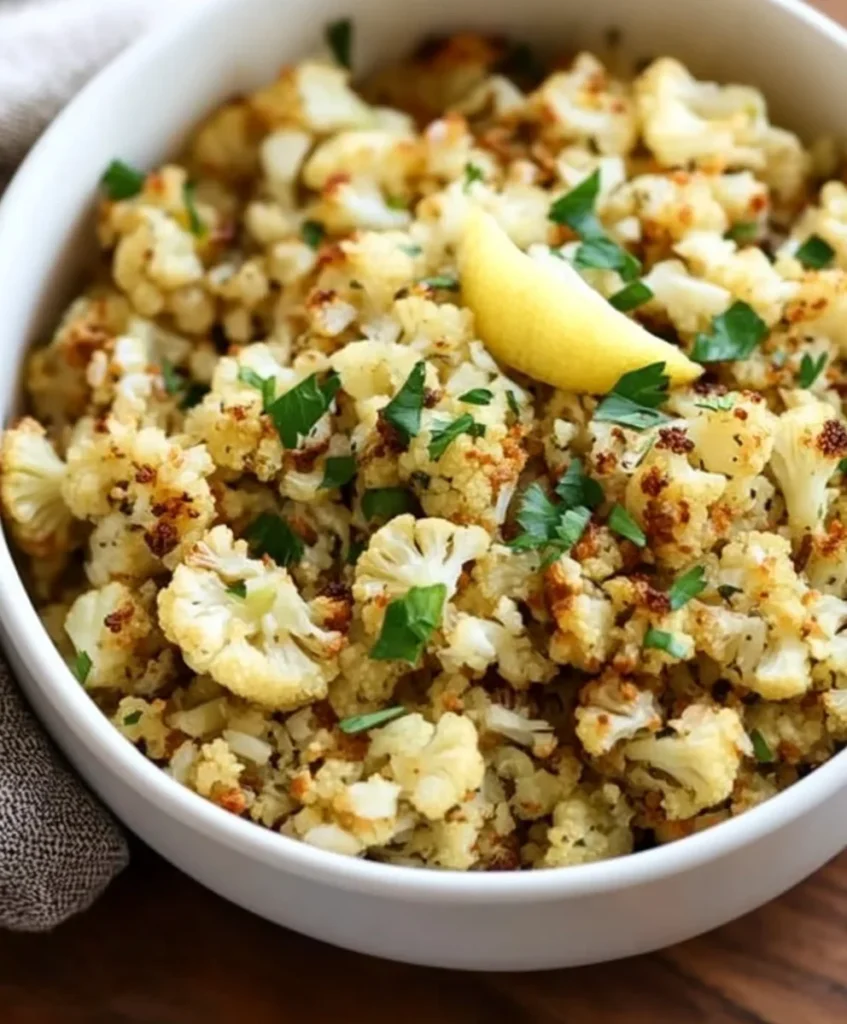 Cauliflower Rice with Garlic and Lemon