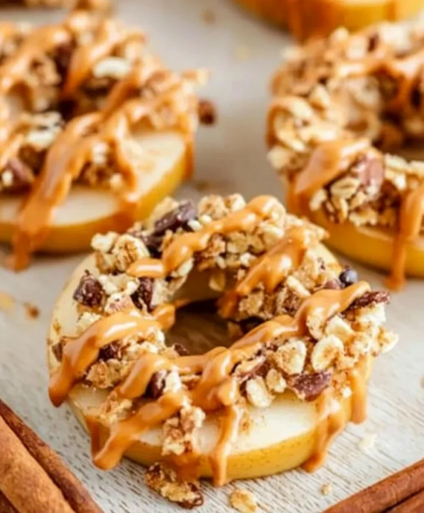 Peanut Butter Granola Apple Rings