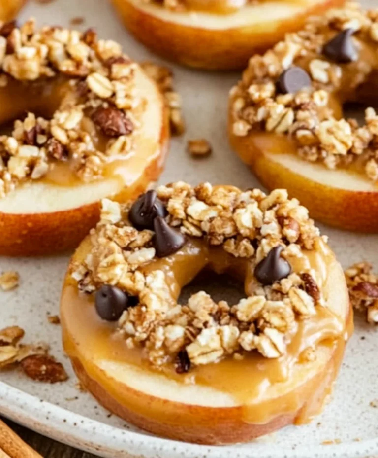 Peanut Butter Granola Apple Rings