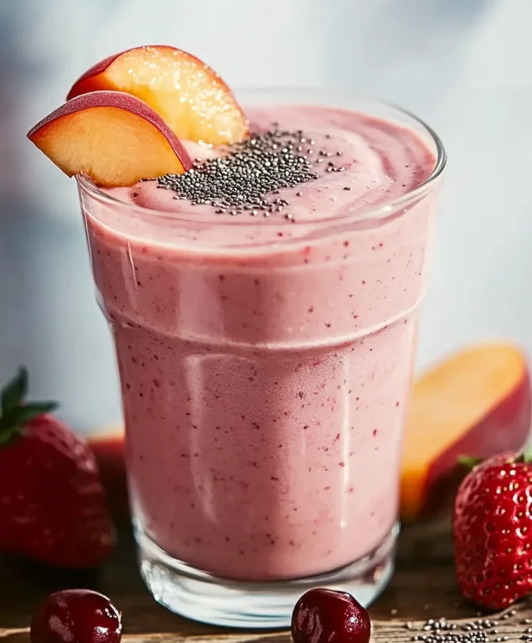 Strawberry-Peach Chia Seed Smoothie