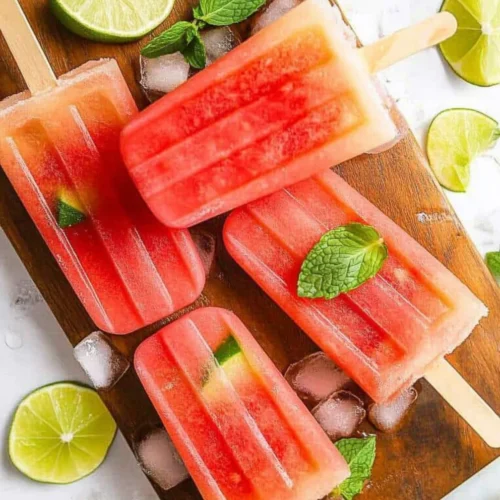 Watermelon And Mint Popsicles