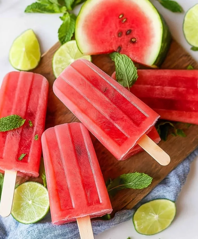 Watermelon And Mint Popsicles