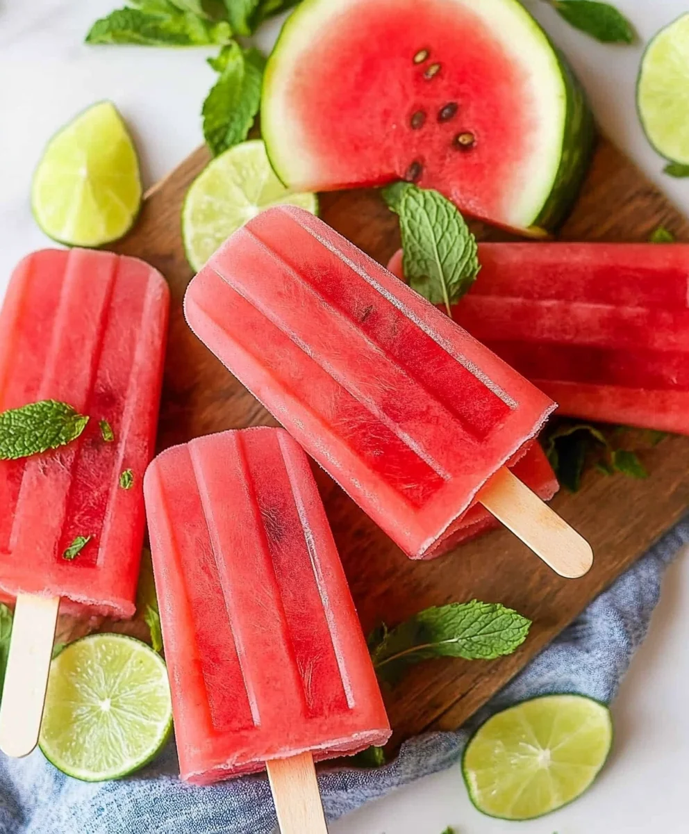 Watermelon And Mint Popsicles