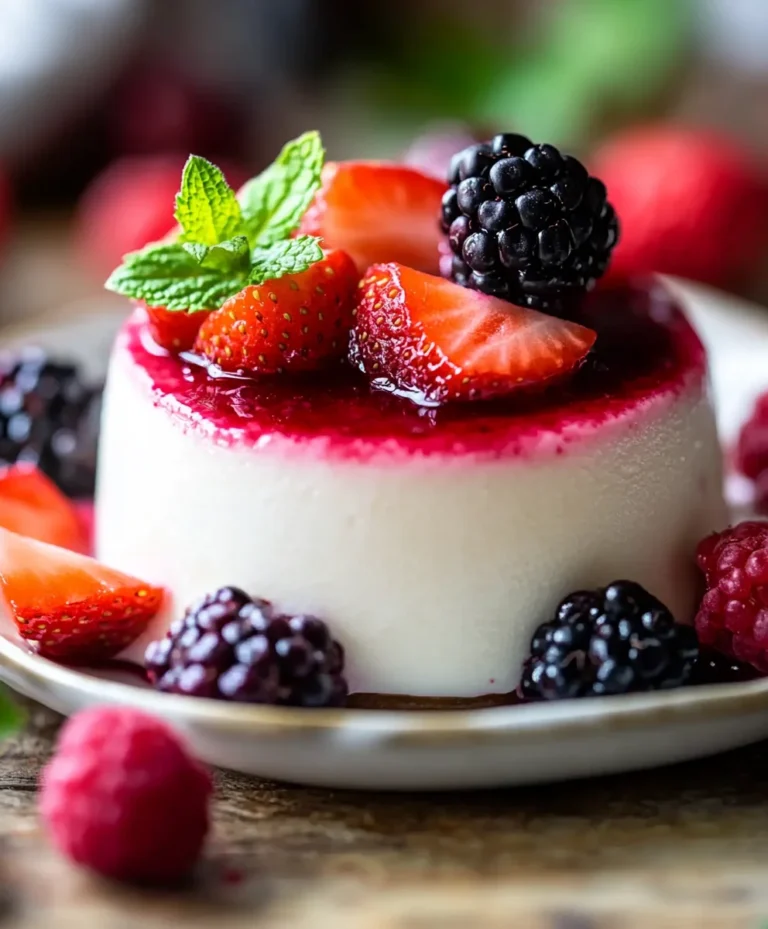 Yogurt Panna Cotta with Macerated Berries