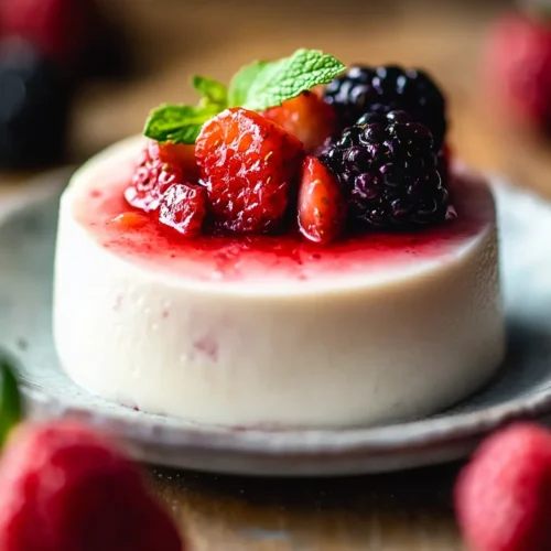 Yogurt Panna Cotta with Macerated Berries