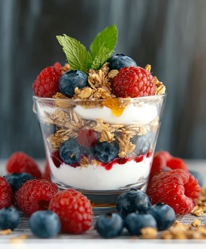 Greek Yogurt Parfait with Berries and Granola