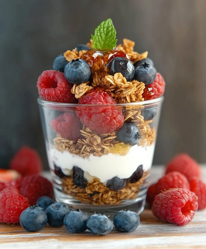 Greek Yogurt Parfait with Berries and Granola