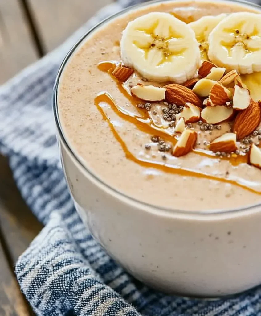 Protein-Packed Smoothie Bowl with Banana & Almonds