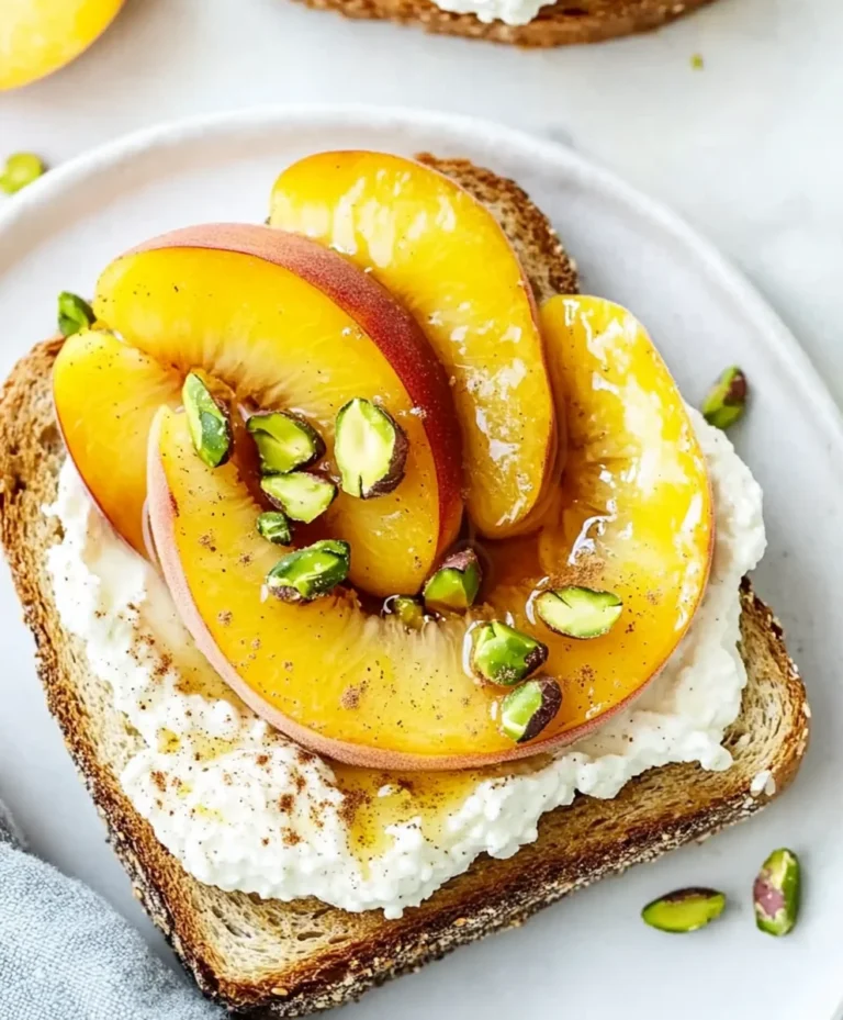 Pistachio & Peach Toast