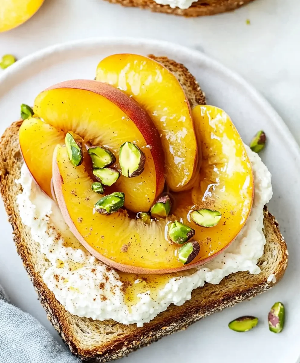 Pistachio & Peach Toast