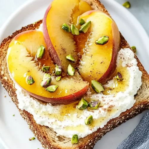 Pistachio & Peach Toast
