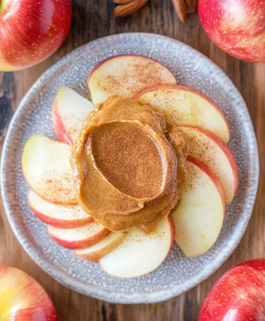 Apple Slices with Almond Butter and Cinnamon