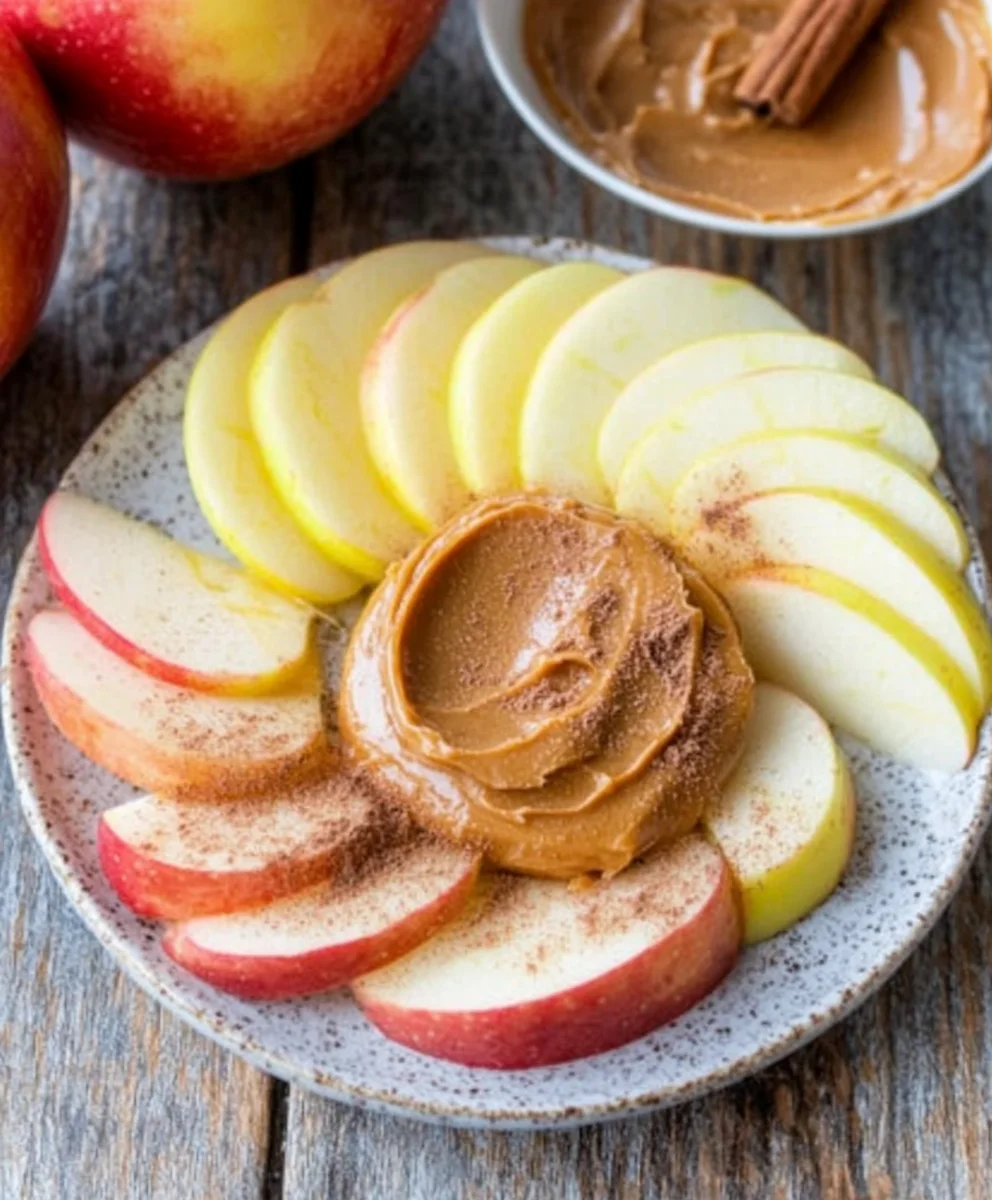 Apple Slices with Almond Butter and Cinnamon